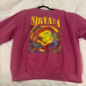 NIRVANA Pink Graphic Sweater